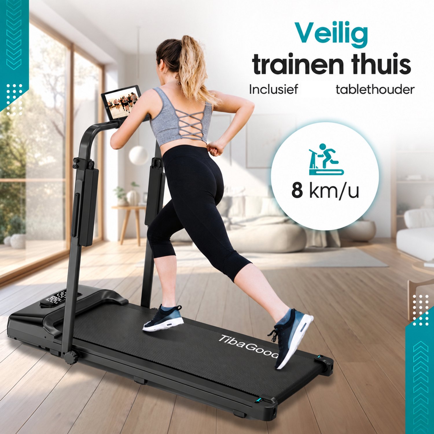 TibaGoods TibaGoods 1-8 km/h Loopband - afbeelding 3