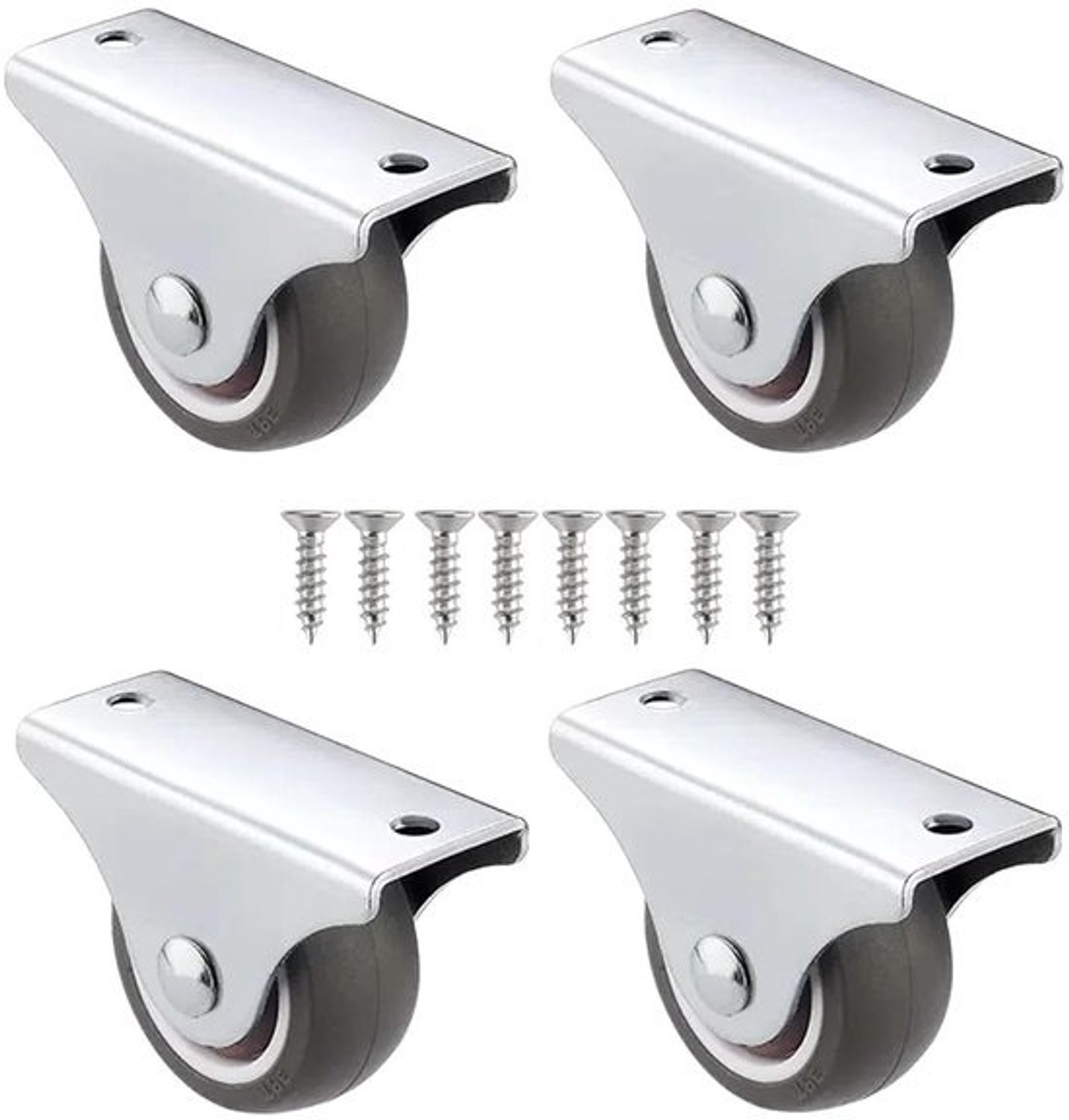 Set wielen voor meubels - Rubberen wielen voor transport - Meubels verplaatsen - Stille banden van rubber - 50mm doorsnede