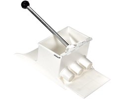 Krokettenmaker - Machine en pers voor 3 kroketten in 1 keer - Krokettenmachine met een diameter van 24 mm - Wit - 26,5 x 20 cm