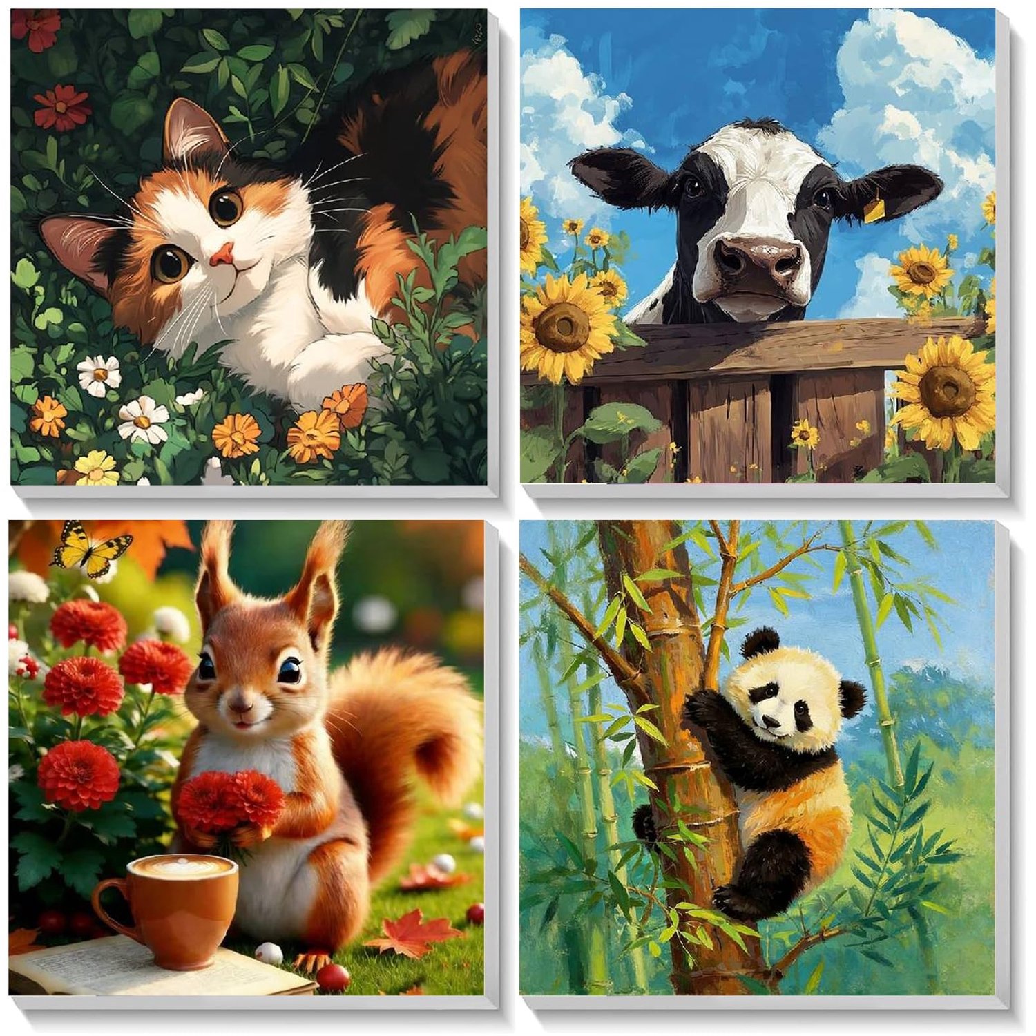 Schilderen op Nummeren voor Volwassenen en Kinderen - Dieren - DIY Canvas Kits