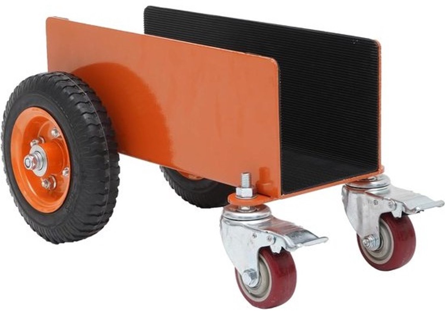 Paneeldolly voor zware lasten - Plaattransportkar - Materiaal verplaatsen - 1100LBS draagvermogen - 20cm pneumatische wielen - Zwart