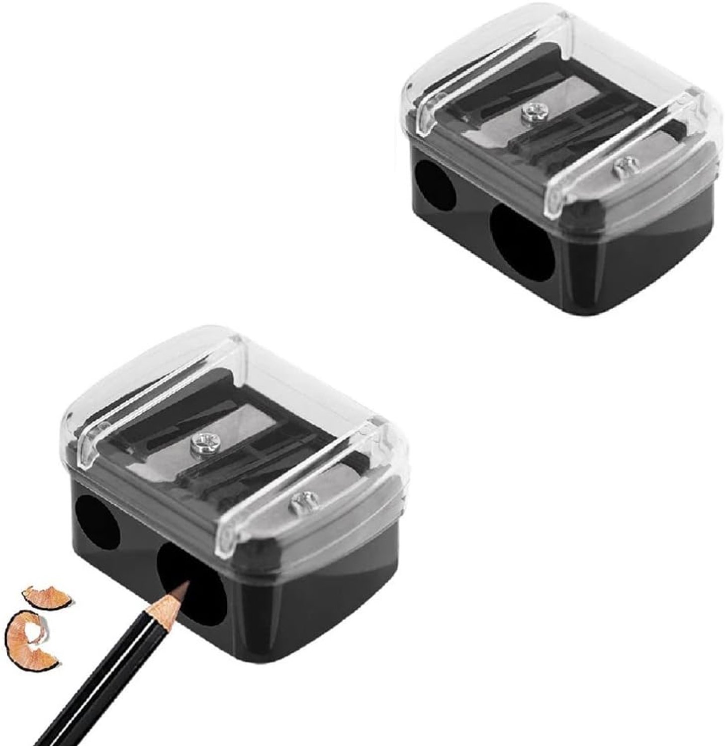 2 stuks potloodslijpers, oogpuntenslijper, make-up potloodslijper, voor wenkbrauwen, potlood voor lippen