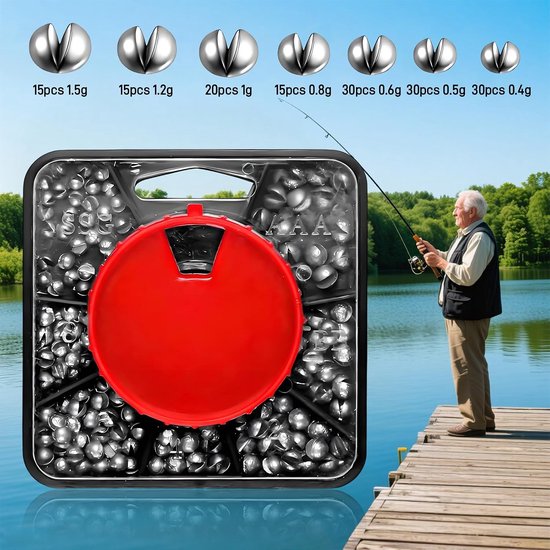 100x Vislood Shot Assortiment - 5 Maten (0.3g-1g) - Inclusief Opbergdoos — afbeelding 5
