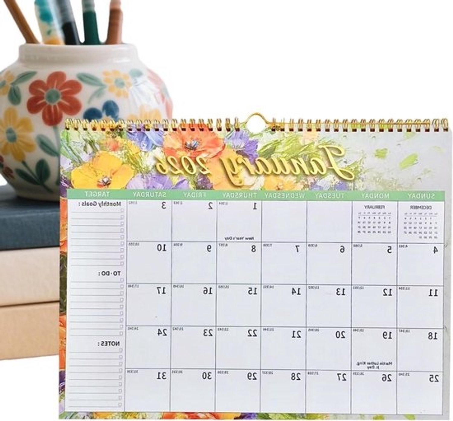 Wandkalender 2026-2027 - maand- en jaarplanner - dagelijkse planning - overzicht van 18 maanden - 145 X 118 inch - elegant neutraal