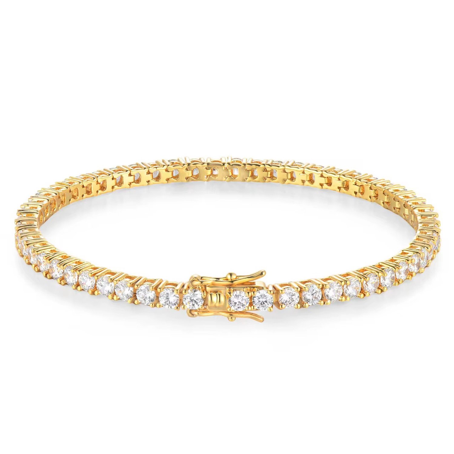 Classic Luxe Tennis Armband Goudkleurig | Zirkonia stenen 4 MM | Lengte 20 CM | Tennis Bracelet