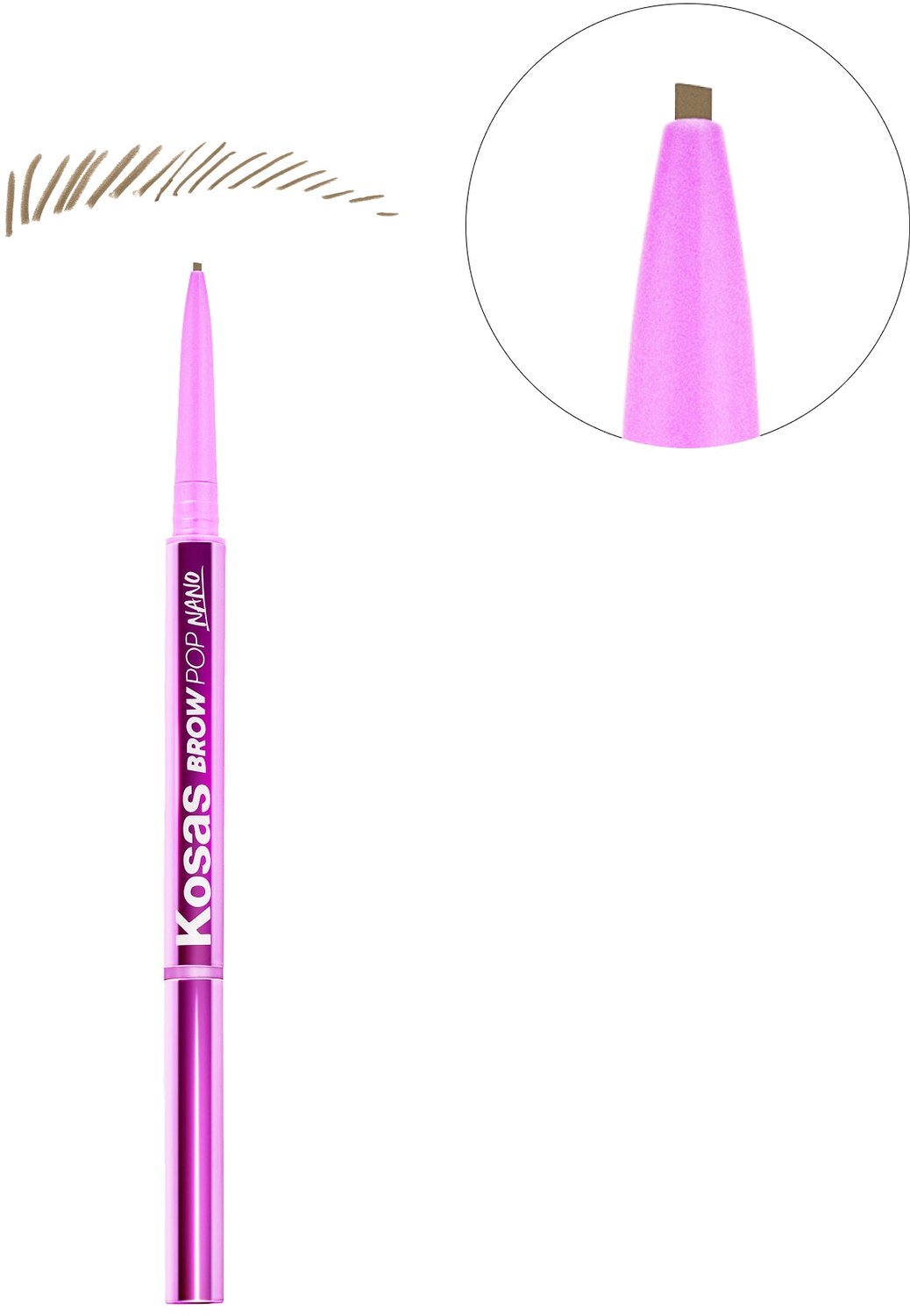Kosas - Brow Pop Nano Ultra-Fine Detailing Brow Pencil - Wenkbrauwpotlood 0,03 g - Taupe