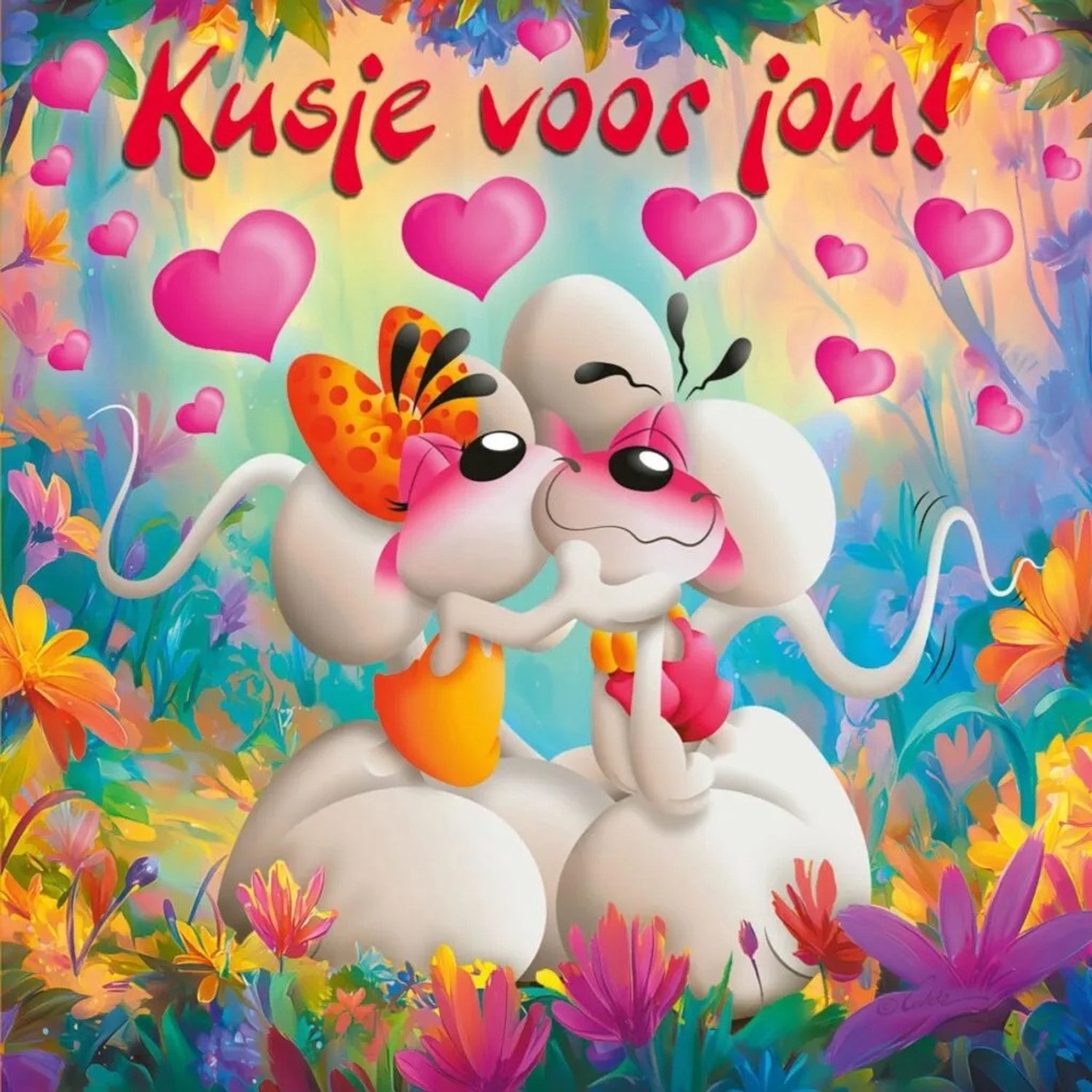 Diddl - 3d- hologram wenskaart - Kusje voor jou!