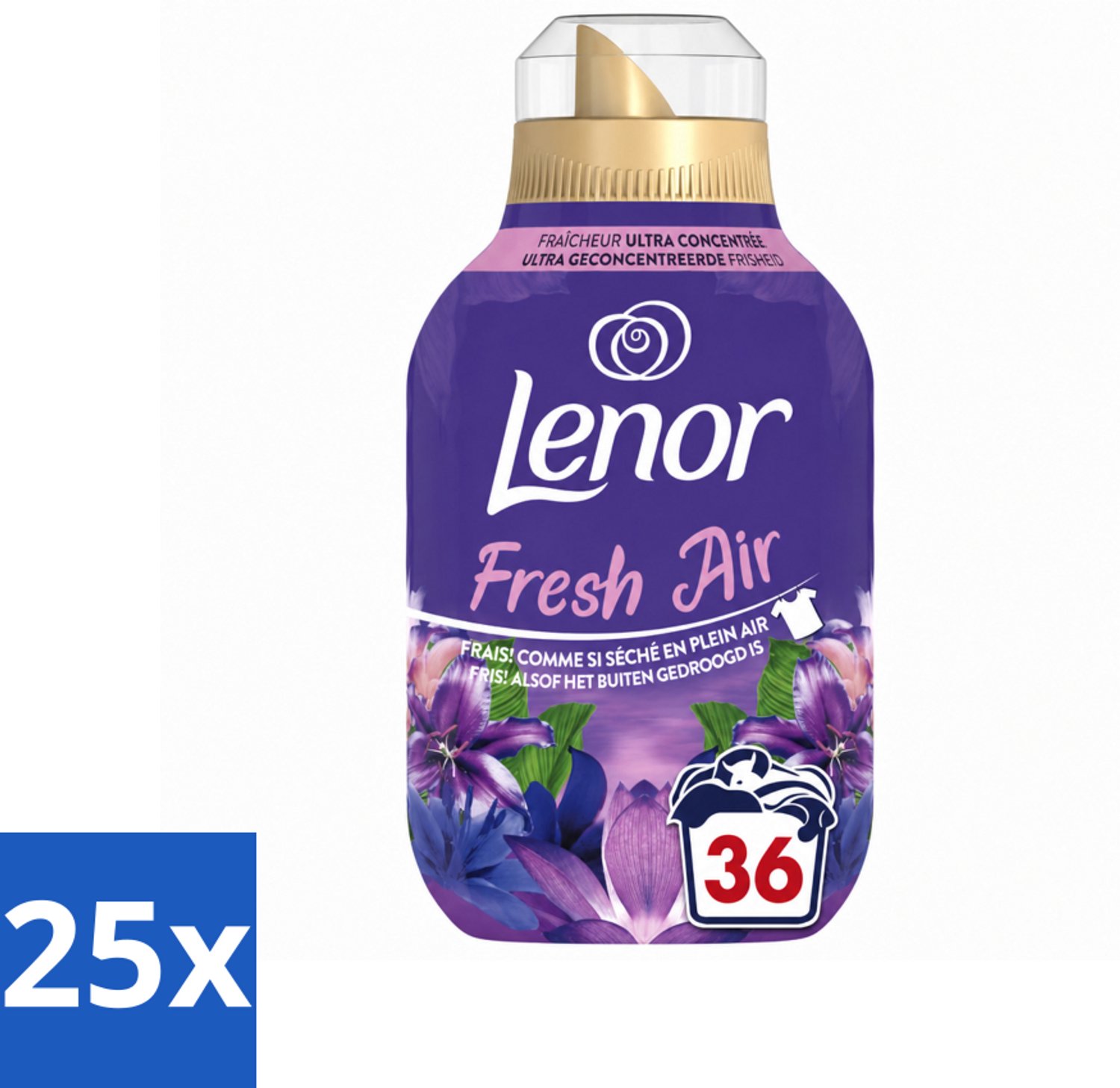 25 x Lenor - Wasverzachter - Fresh Air Maneschijn - Ultra Geconcentreerd - 36 Wasbeurten - Voordeelverpakking - 25 stuks