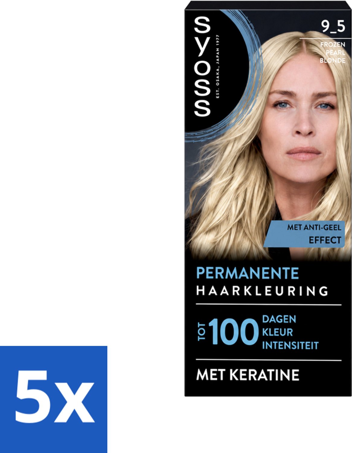 5 x SYOSS - Coloration 9-5 Frozen Pearl Blonde - Haarverf - Grijsdekking - Vermindert Haarbreuk - Voordeelverpakking - 5 stuks