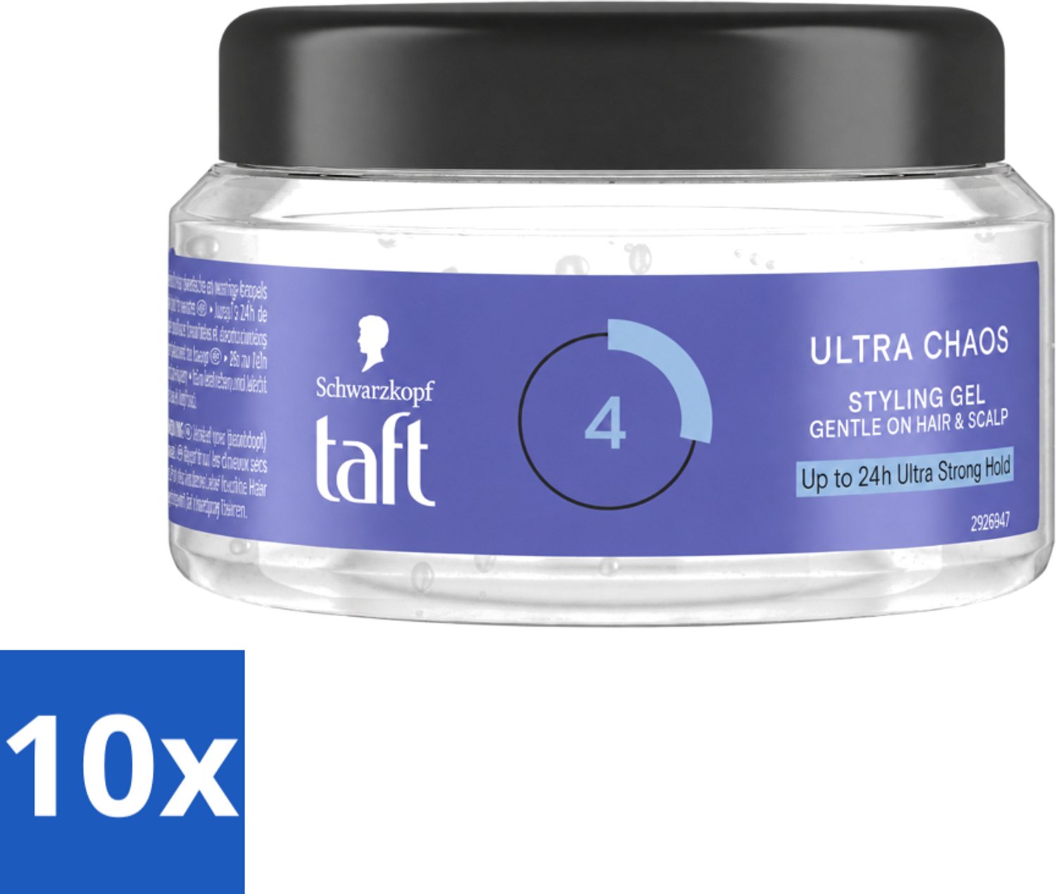 10 x Taft - Ultra Chaos 4 - Styling Gel - Creatieve fixatie - 250 ml - Voordeelverpakking - 10 stuks
