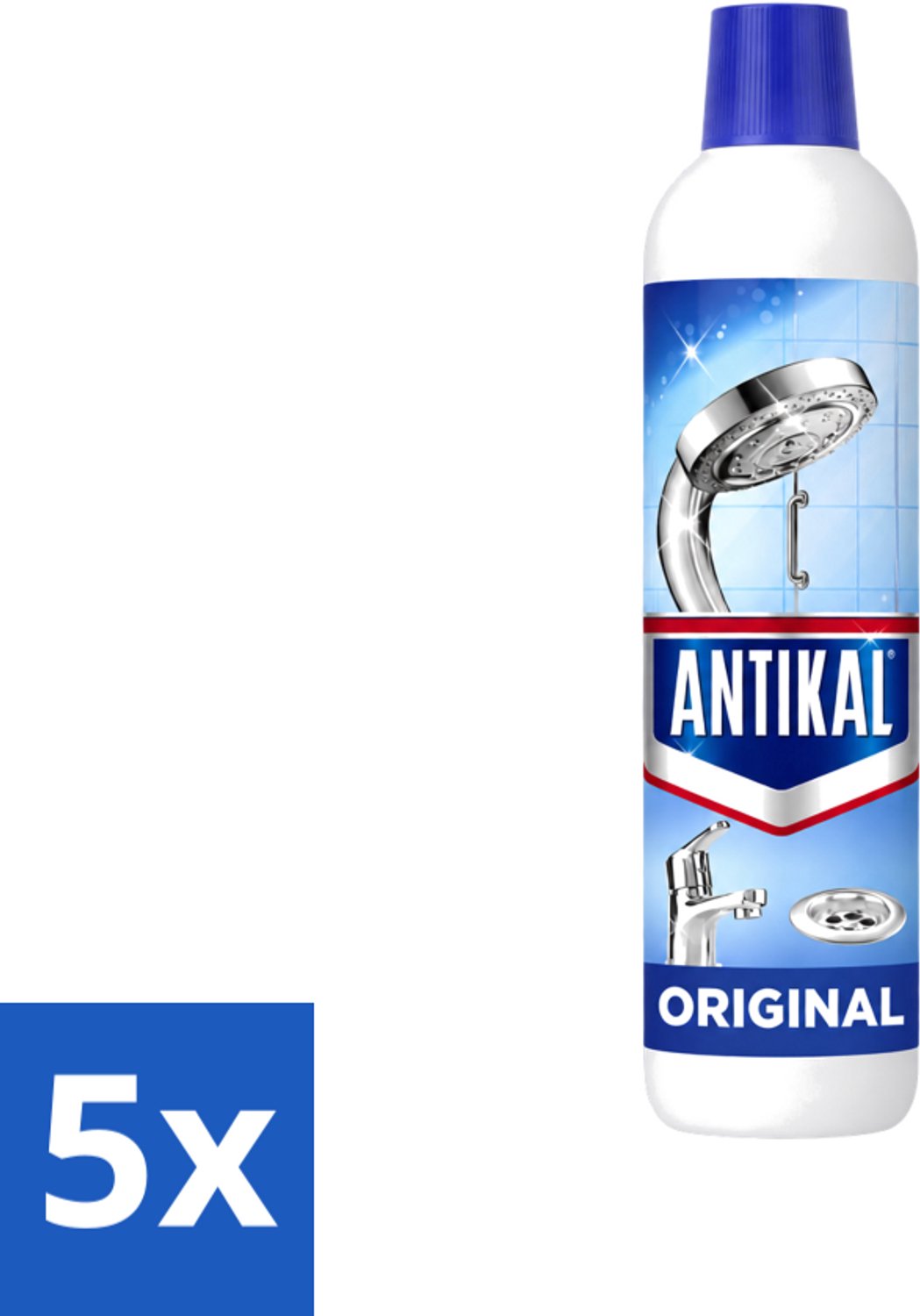 5 x Antikal Original Gel - Kalkreiniger - Extra Hechting - Diepwerkend - 750 ml - Voordeelverpakking - 5 stuks
