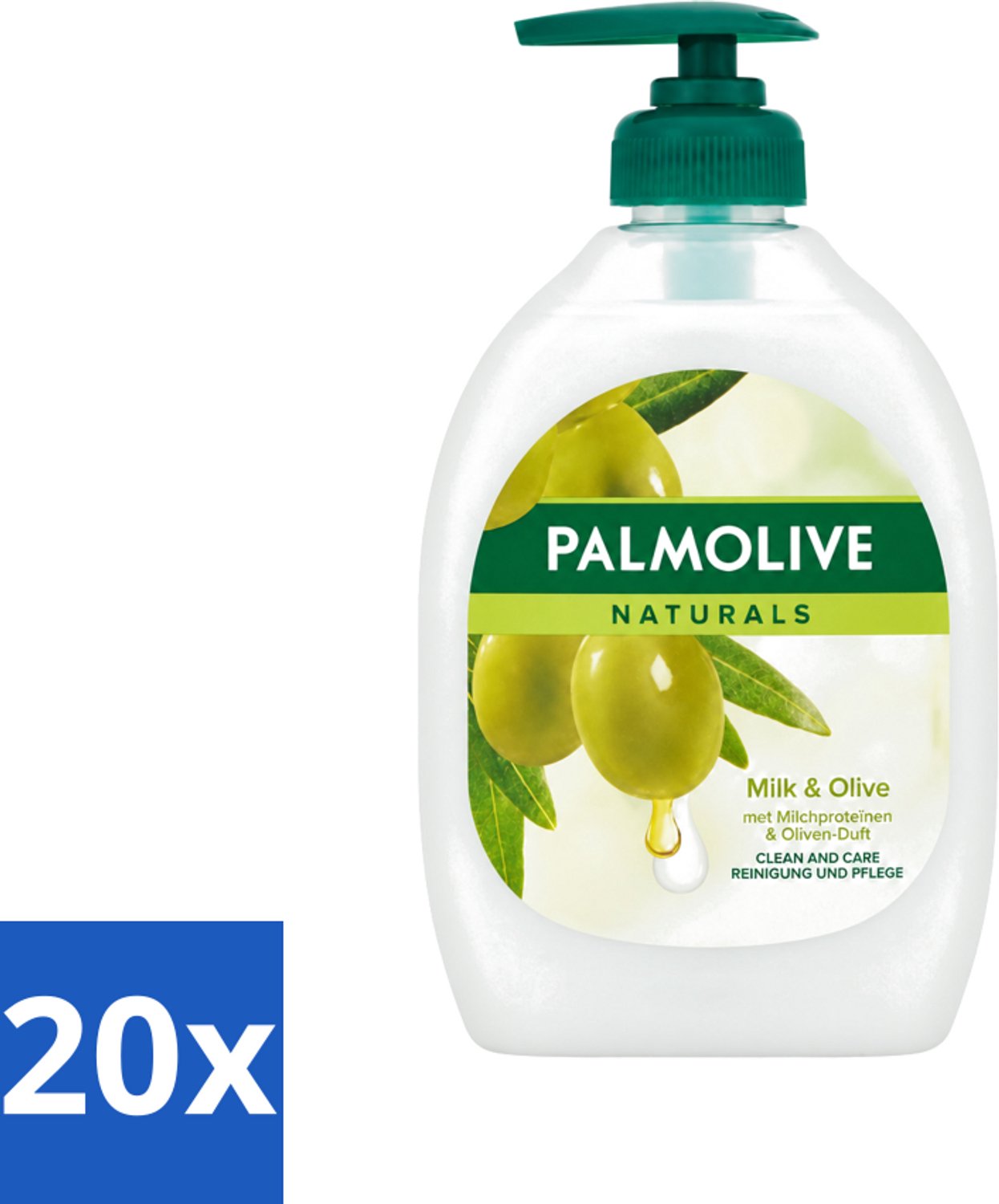 20 x Palmolive - Milk & Olive - Handzeep Met Pomp - Verzorgend & Mild - 500 ml - Voordeelverpakking - 20 stuks