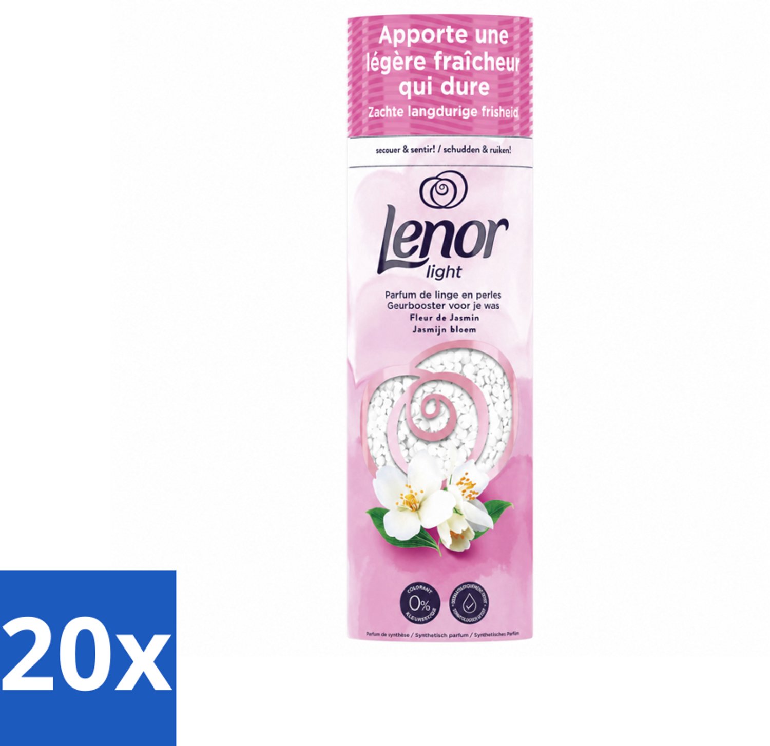 20 x Lenor Light - Geurbooster - Jasmijn - Non-Stop Frisheid - 19 Wasbeurten - Voordeelverpakking - 20 stuks