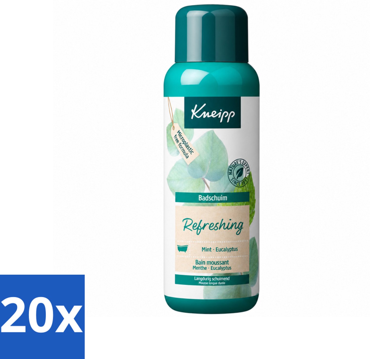 20 x Kneipp - Badschuim - Mint Eucalyptus - Verfrissend - 400 ml - Voordeelverpakking - 20 stuks