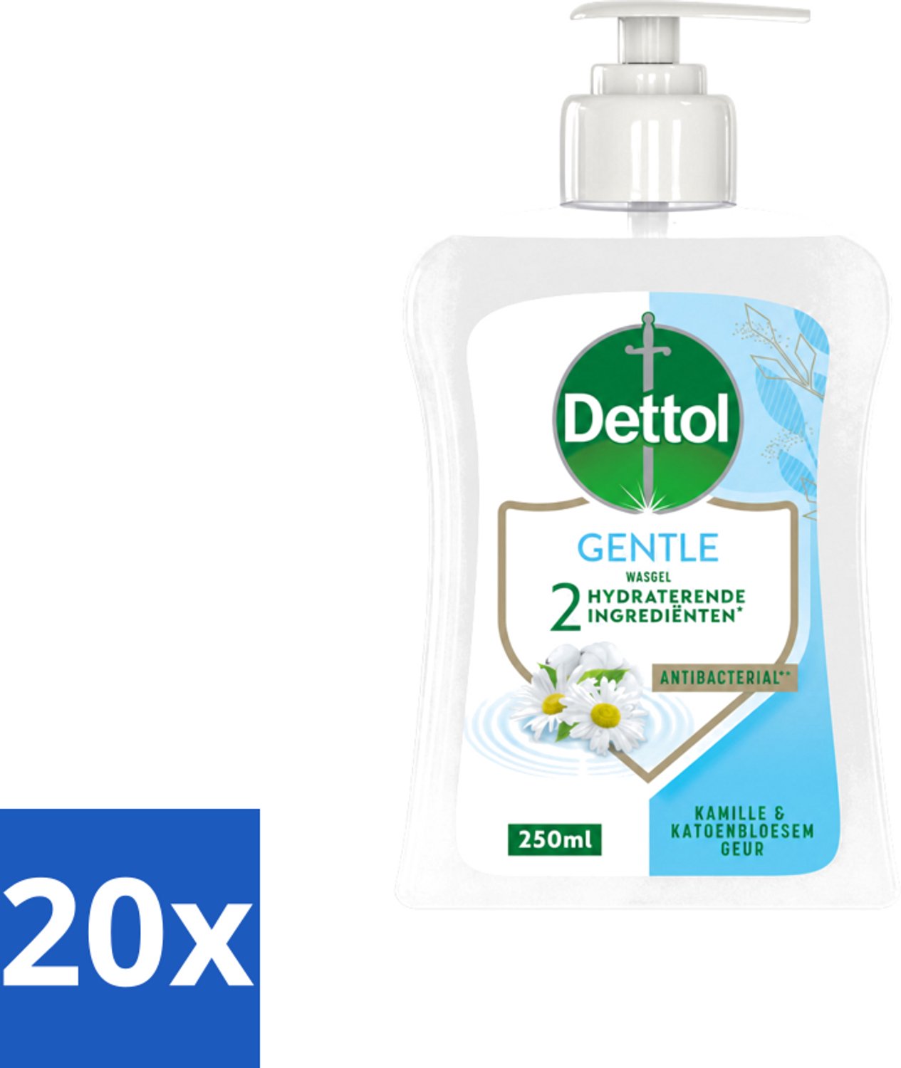 20 x Dettol - Handzeep - Gentle - Kamille & Katoenbloesem - 250 ml - Voordeelverpakking - 20 stuks