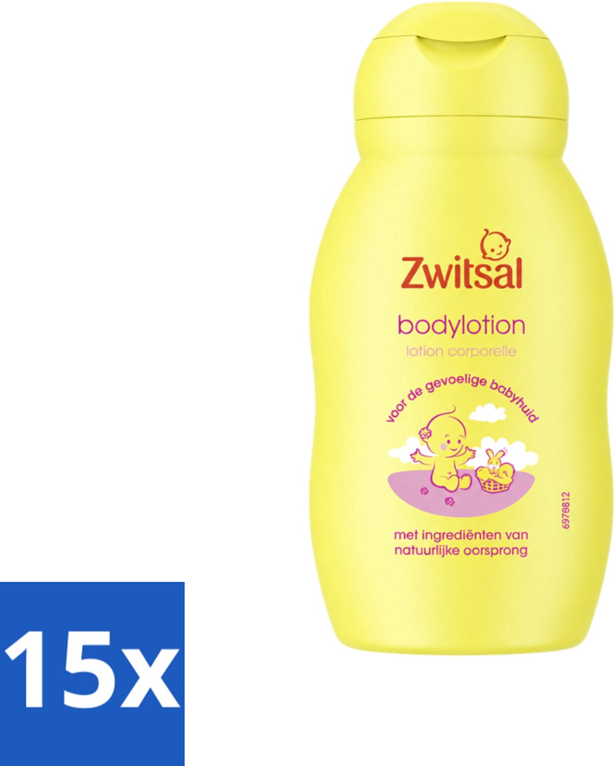 15 x Zwitsal - Verzorgende Bodylotion - Gevoelige Babyhuid - 75 ml - Voordeelverpakking - 15 stuks