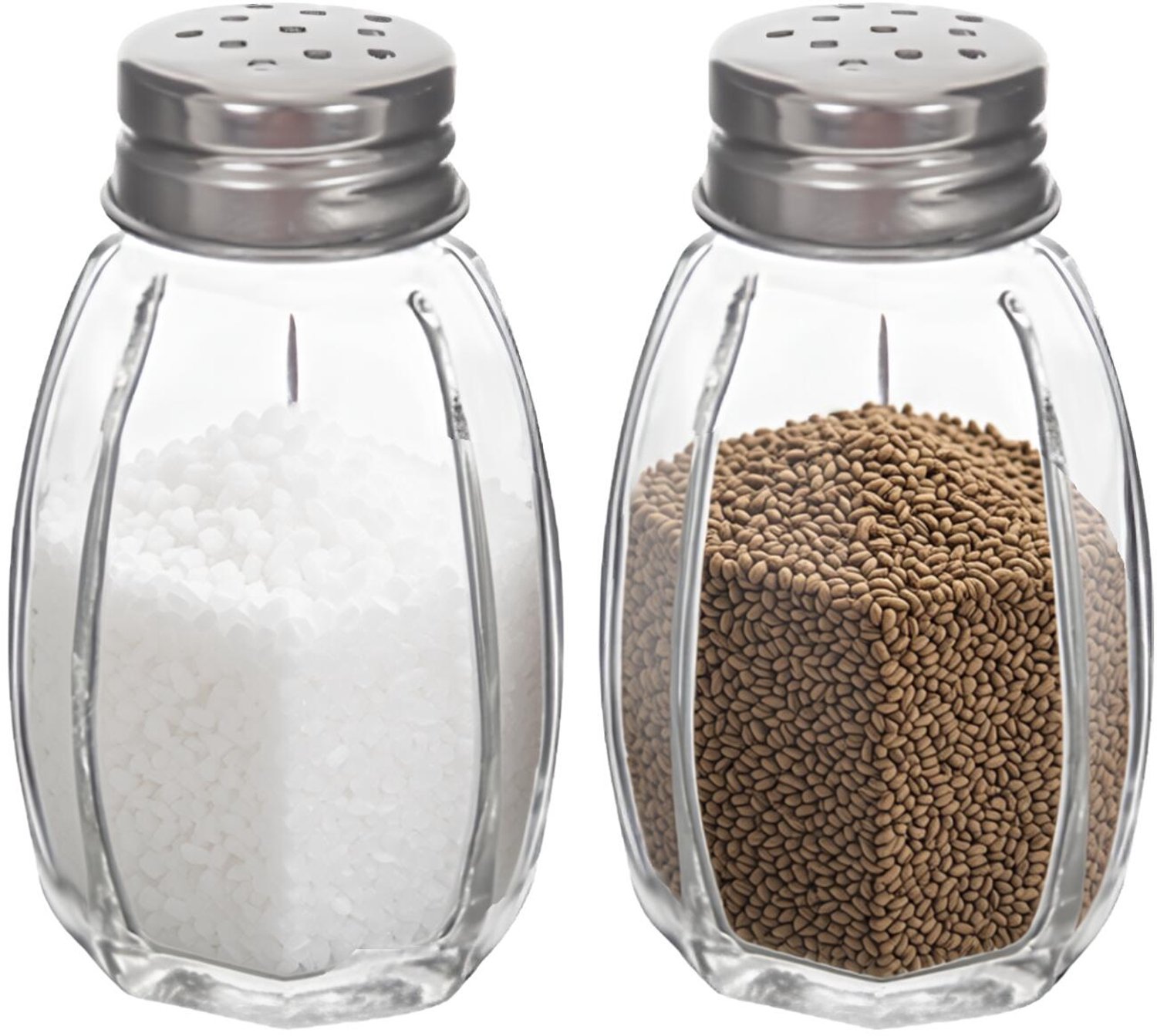 Alessandro Peper en zoutstel - set van 2 - 8 x 3 cm - RVS / glas- 55 gram - strooiset