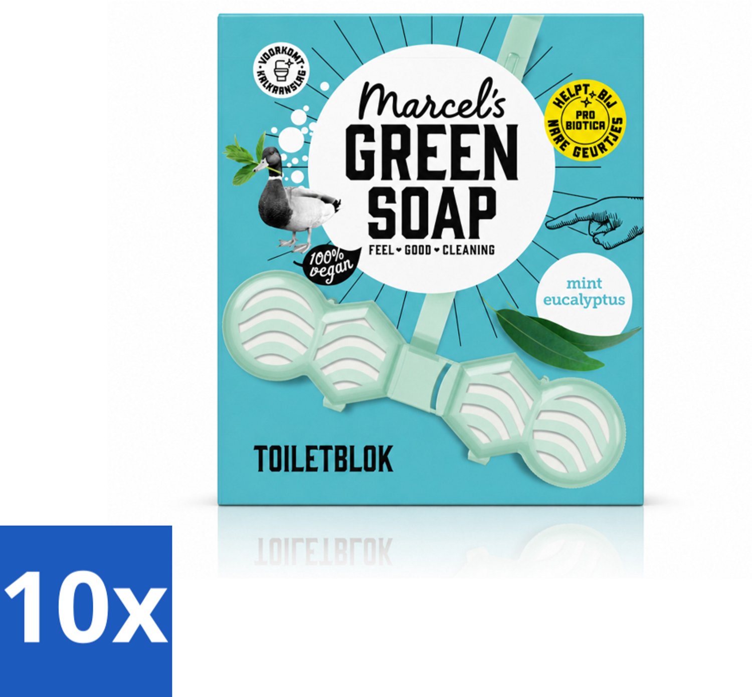 10 x Marcel's Green Soap - Toiletblok - Munt & Eucalyptus - Langdurige werking - 1 Toiletblok - Voordeelverpakking - 10 stuks