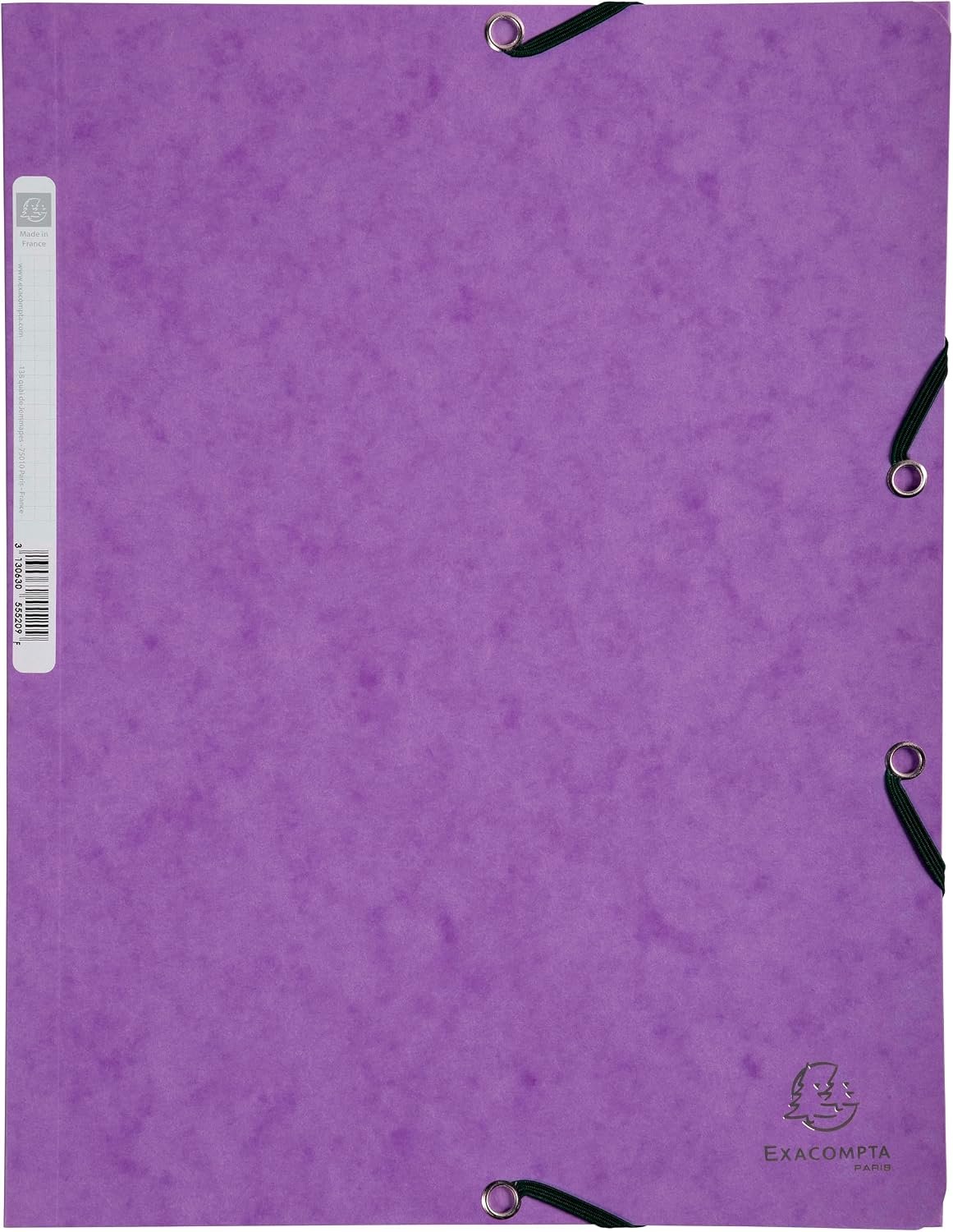 Exacompta Map 3 Kleppen Elastiek A4 24x32cm Paars 10 Stuks