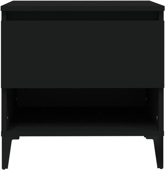Bijtafel Bijtafel Salontafel Bijzettafels 2 stuks Zwart 50x46x50 cm Houtmateriaal voor Woonkamer, Slaapkamer, Studie — afbeelding 5