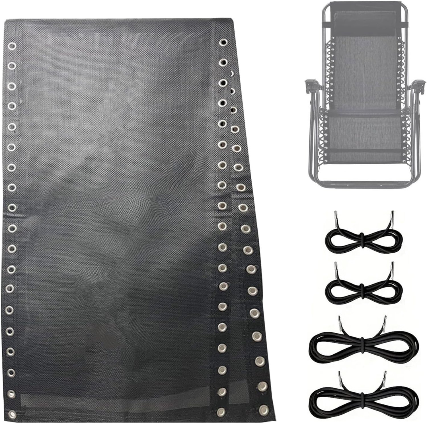 Bekleding voor ligstoel, vervangings-reparatieset voor zonneligstoel/relax-ligstoel/tuinstoel, nylon stoffen bekleding Zero Gravity stoel vervangend stof, reparatiedoek en vervangend