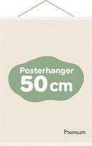 Homium Posterhanger 50 cm - Wit hout - poster ophangsysteem - Posterlijst - Posterhouder