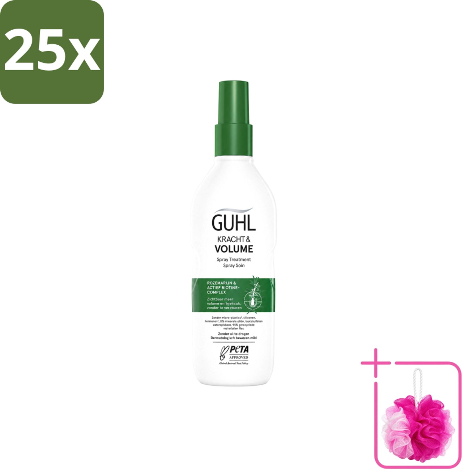 25 x Guhl – Spray Treatment – Kracht & Volume – 150 ml - Bulkverpakking - Haarversterking - Douchemop - Volumeboost