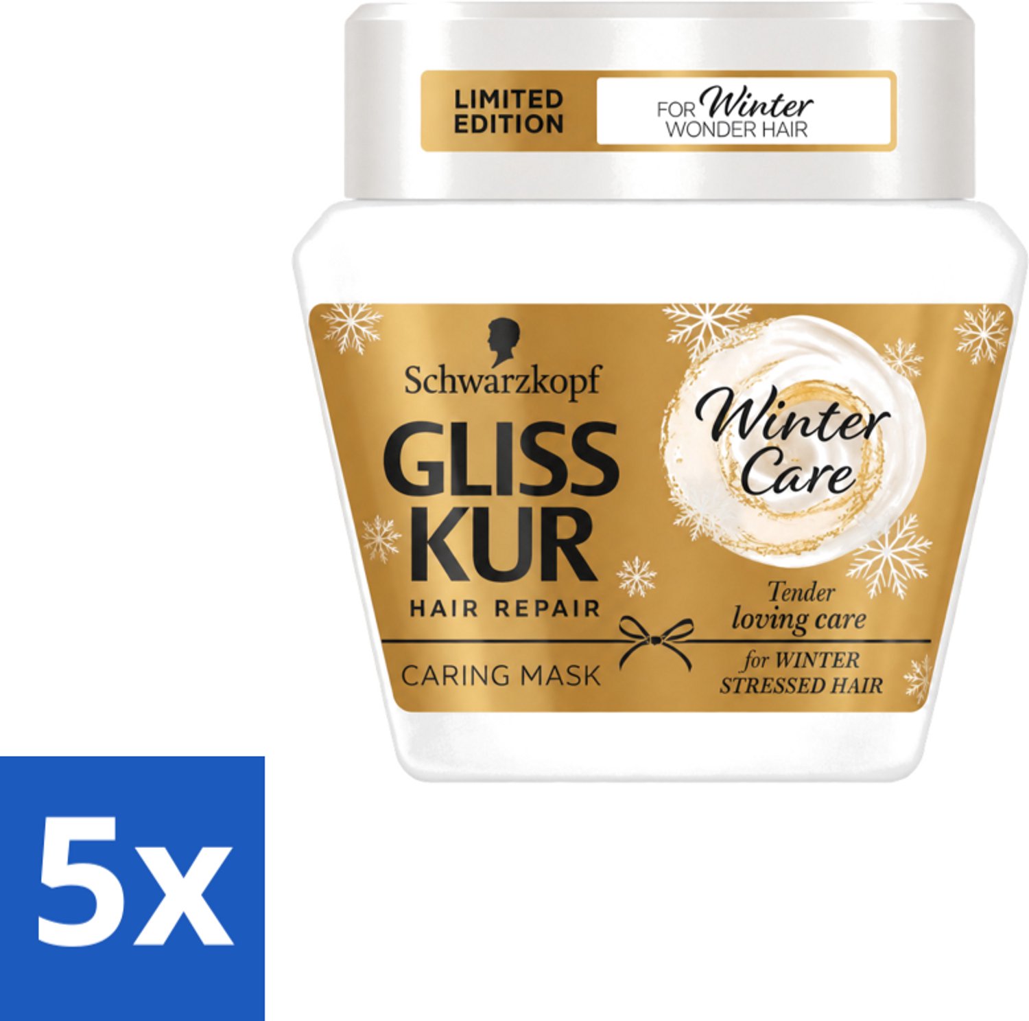 5 x Schwarzkopf - Gliss Kur - Haarverzorging - Winterherstel - 300 g - Voordeelverpakking - 5 stuks