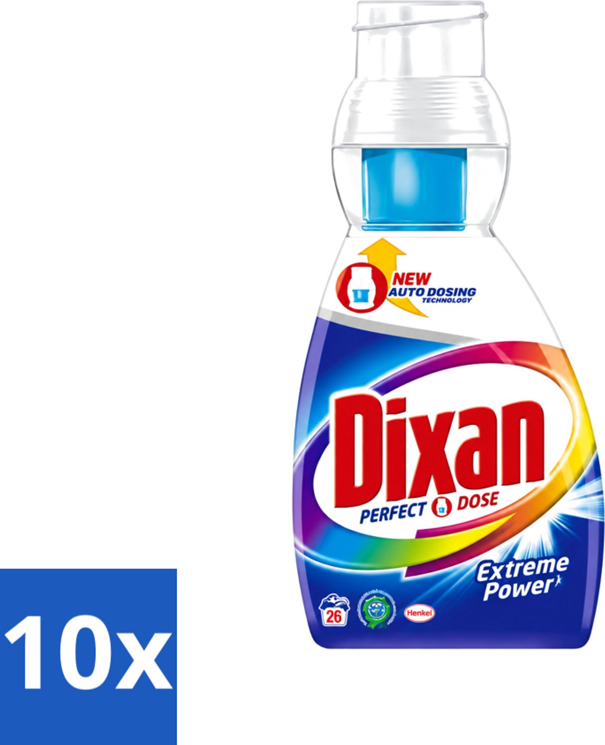 10 x Dixan Perfect Dose - Vlekkenkampioen - Extreme Power - Witte, Gekleurde & Zwarte Was - 26 Wasbeurten - Voordeelverpakking - 10 stuks