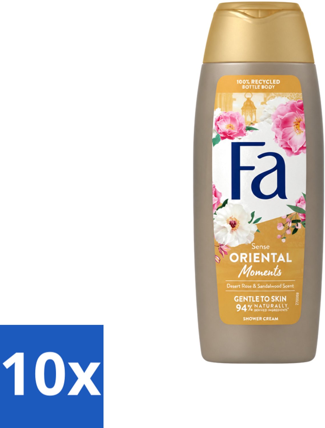 10 x Fa - Oriental Moments - Douchecrème - Woestijnroos & Sandelhout - 250 ml - Voordeelverpakking - 10 stuks