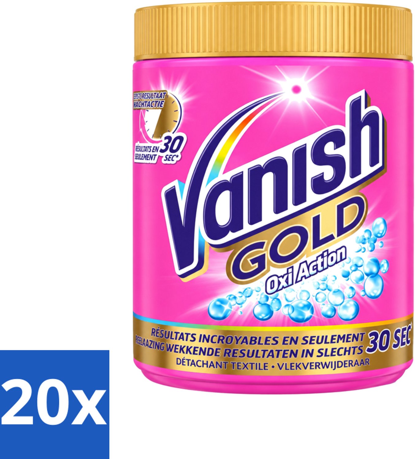 20 x Vanish Gold Oxi Action - Vlekkenverwijderaar Poeder - Gekleurde Was - 1050 Gram - Voordeelverpakking - 20 stuks