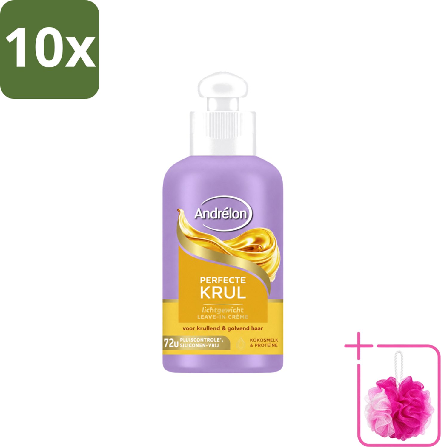 10 x Andrélon – Leave-In Crème – Perfecte Krul – 200 ml - Bulkverpakking - Krullen verzorgen - Douchemop - Krullen definiëren