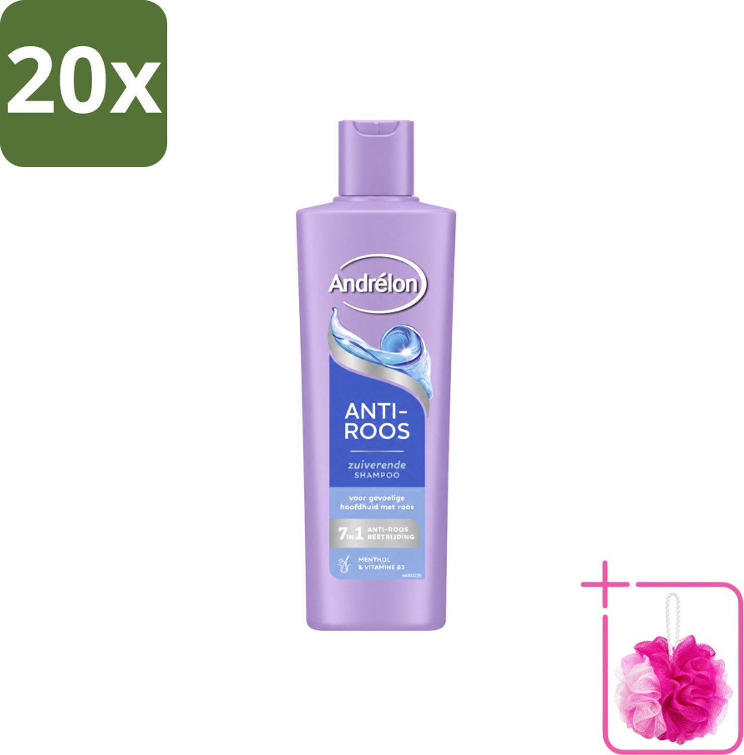 20 x Andrélon – Shampoo – Anti Roos – 250 ml - Bulkverpakking - Roos haar - Douchemop - Roos hoofdhuid