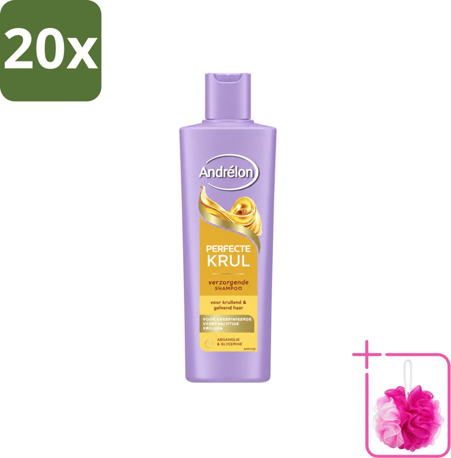 20 x Andrélon – Shampoo – Perfecte Krul – 250 ml - Bulkverpakking - Krullen verzorging - Douchemop - Krulshampoo