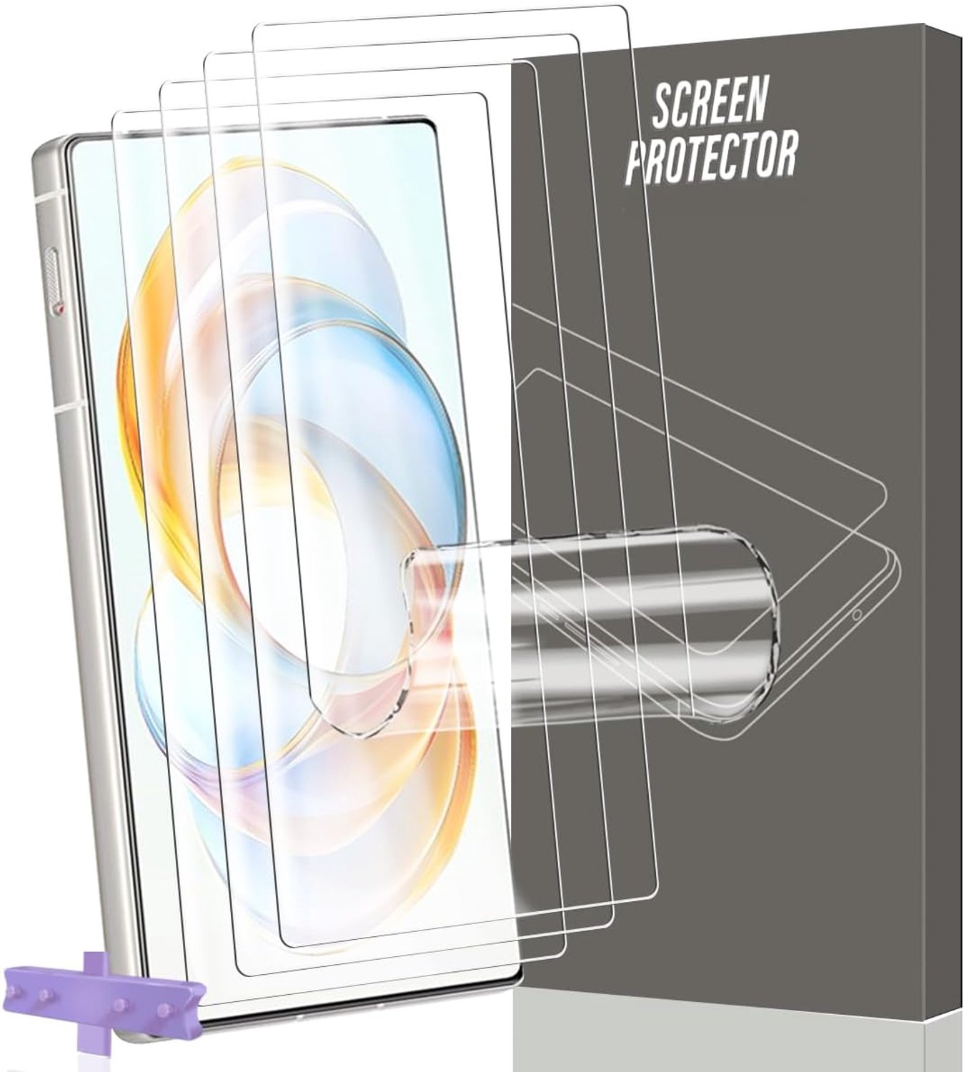4 stuks displaybeschermfolie voor ZTE Nubia Z70 Ultra [geen gehard glas], flexibele TPU-folie, eenvoudige installatie, krasbestendig, anti-vingerafdruk, HD-transparante displaybescherming