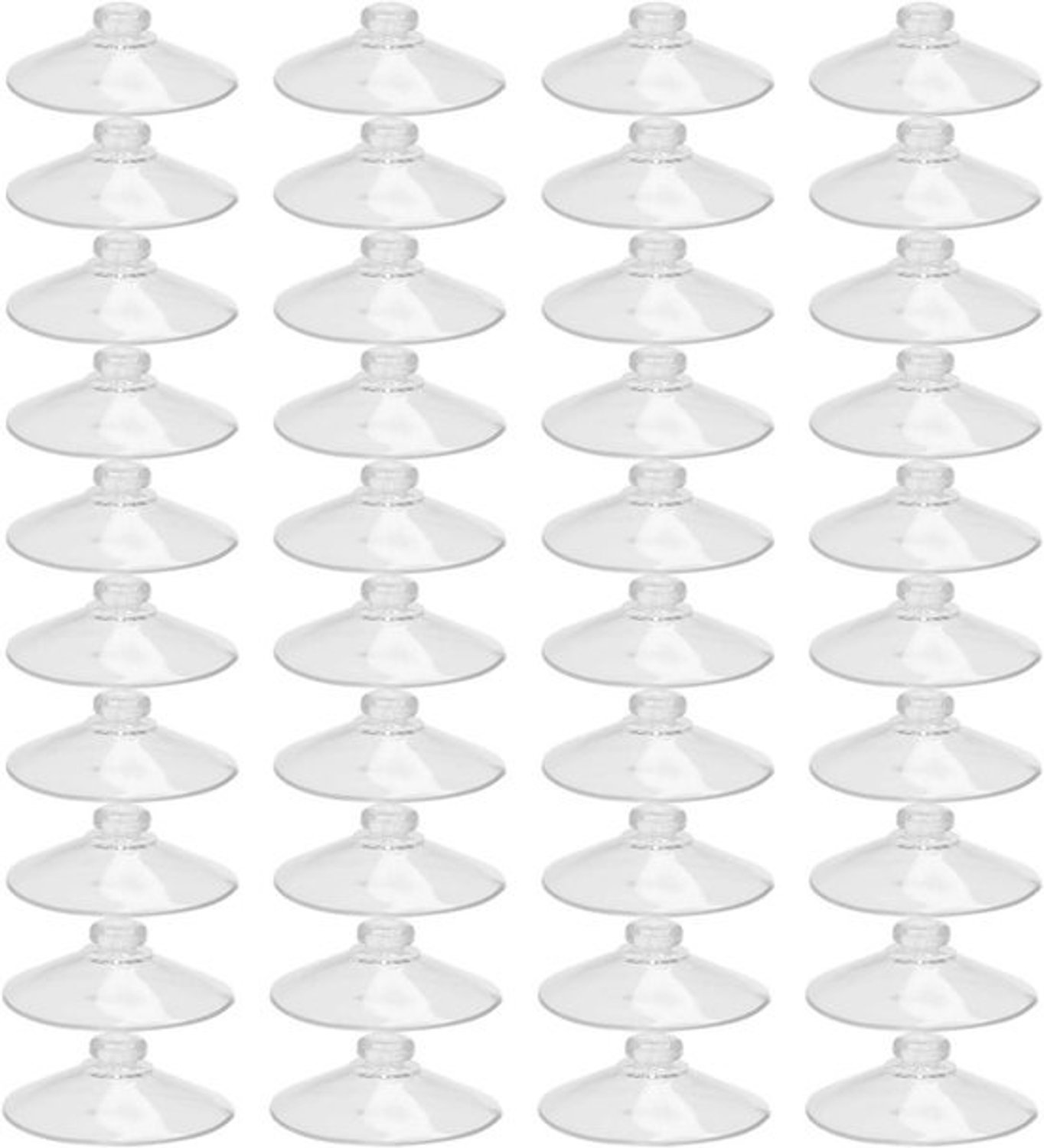 Plastic zuignappen rond - Paddenstoelkop zuignappen - Bevestiging op gladde oppervlakken - Zacht en duurzaam PVC - 2x2 Cm - Transparant