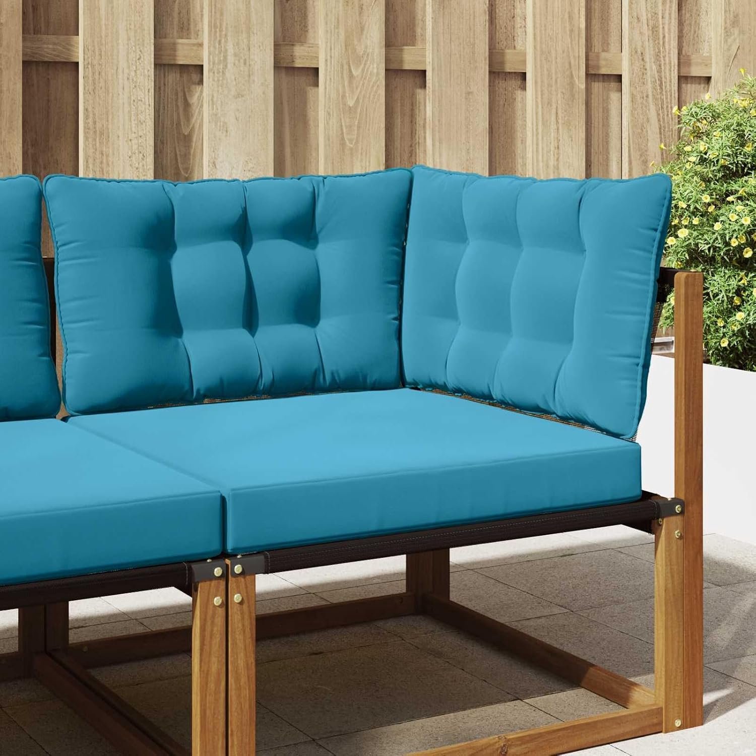 Bankkussen voor buiten 3 stuks K?nigsblauw polyester 80x43x10 cm + 68,5x68,5x8 cm waterafstotend UV-bestendig voor terras tuin balkon