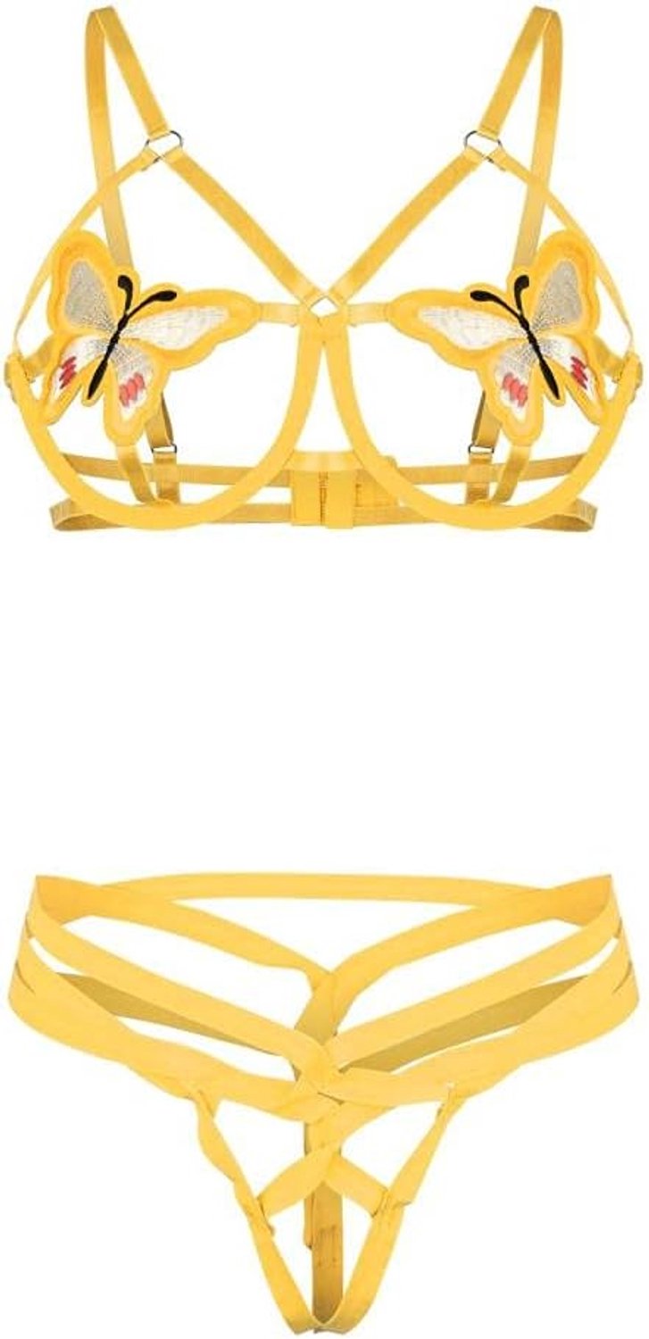 Vlinder Borduurwerk Sexy Lingerie Vrouwen Transparante Bh Set