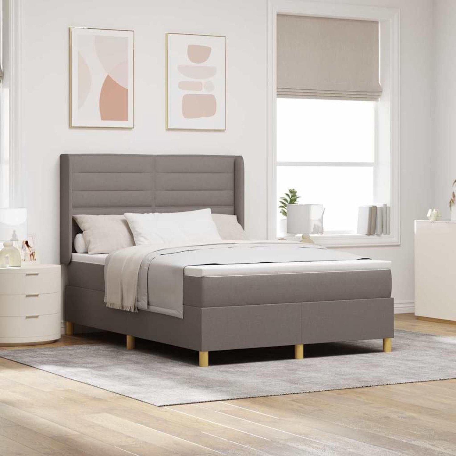 Verstelbaar hoofdbord Modern Taupe 140 x 200 cm