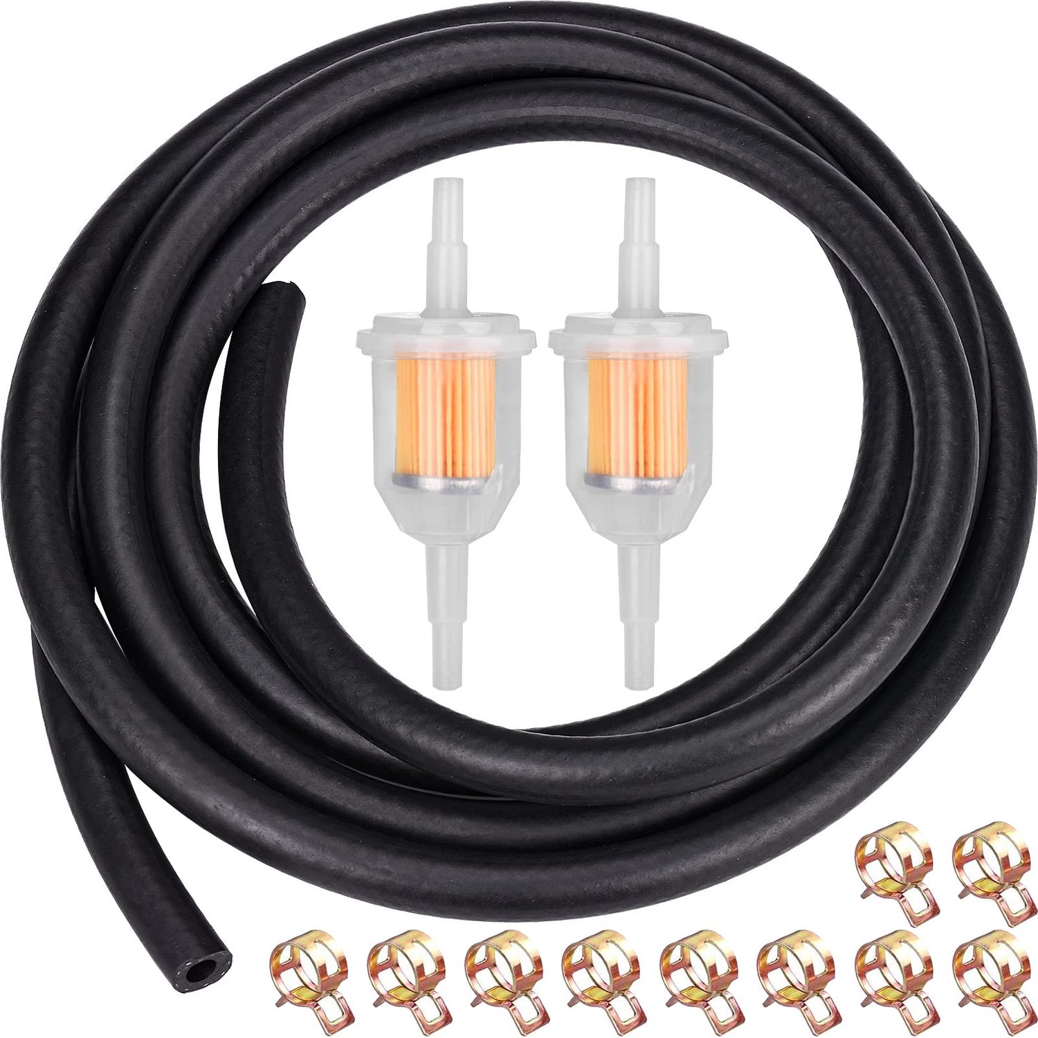 1/4 Inch Benzineslangkit met Filters en Slangklemmen - 2 Meter Brandstofleiding