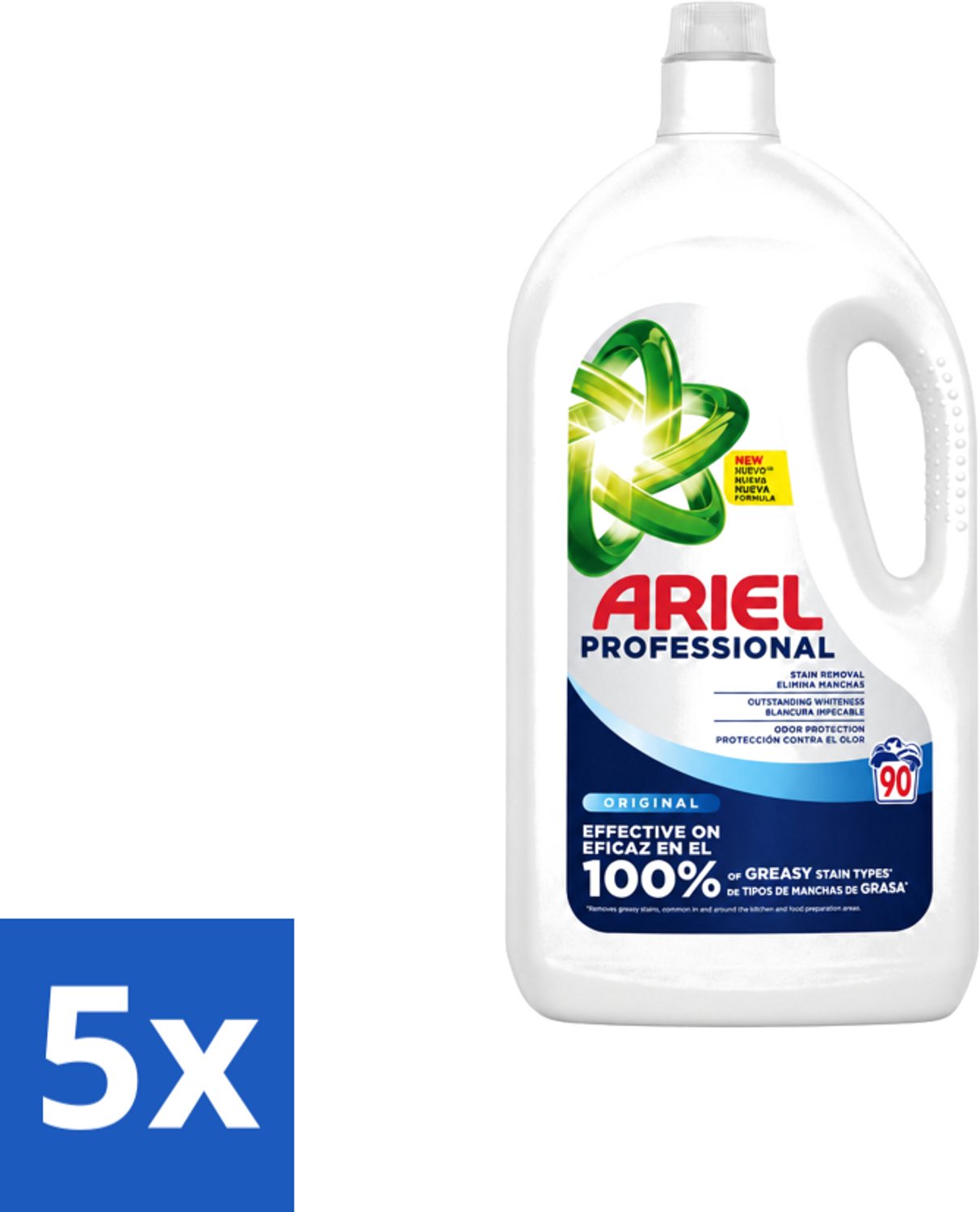 5 x Ariel – Vloeibaar Wasmiddel – Professional Regular - 90 wasbeurten - 4,05 L - Voordeelverpakking - 5 stuks