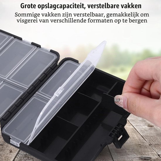 Set van 2 Visaasdozen, Veelzijdige Opbergdozen voor Visspullen, Robuuste en Waterdichte Dozen voor Lood en Aas, Compact en Ideaal voor Buitenvisserij, 12 x 9.5 cm — afbeelding 3