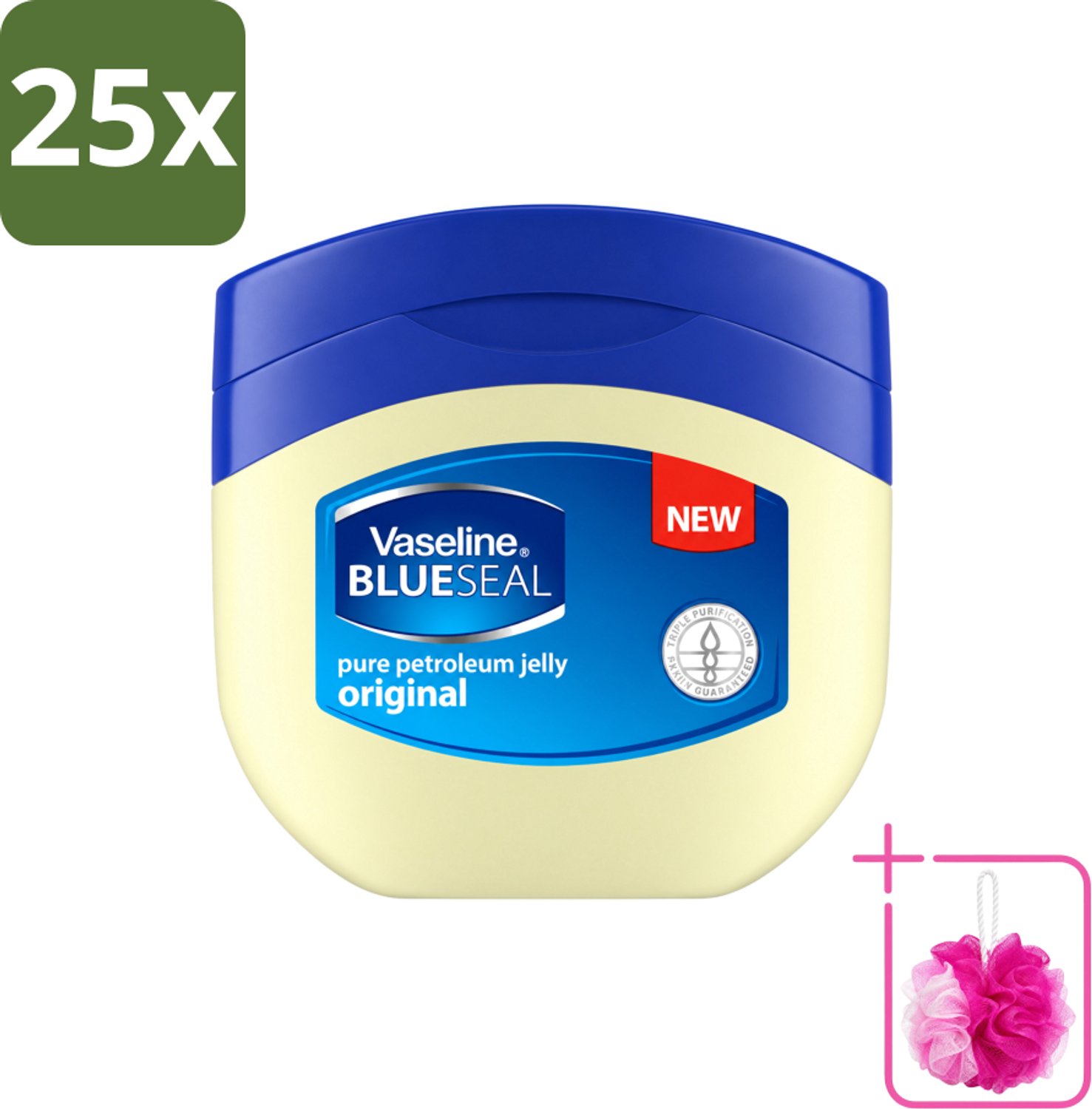 25 x Vaseline – Dagcrème – Blue Seal Pure Petroleum Jelly – 250 g - Bulkverpakking - Vaseline - Douchemop - Huidbescherming