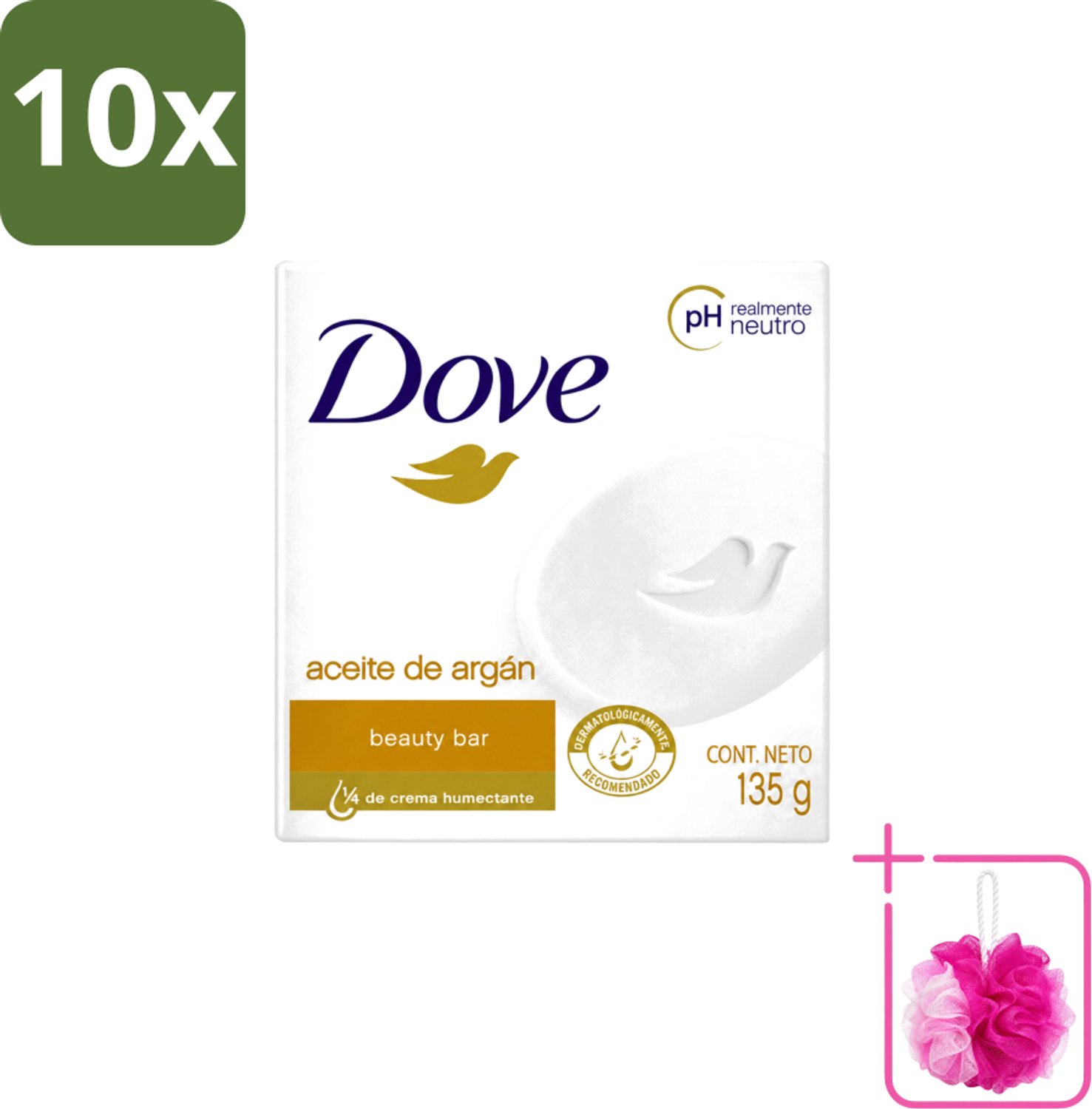 10 x Dove - Zeep - Arganolie - Verzorgend en hydraterend - 135 g - Bulkverpakking - Zeep - Douchemop - Arganolie