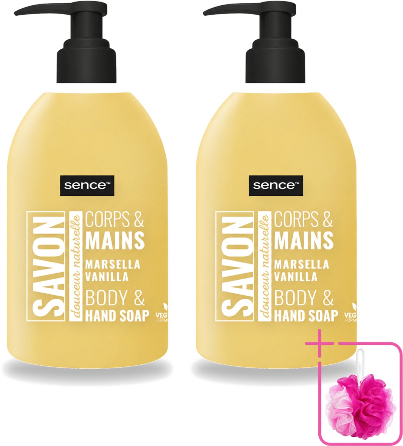 2 x Sence - La Maison Du Savon De Marseille - Handzeep - Vanille - Hygiënisch - 500 ml - Bulkverpakking - Handzeep vanille - Douchemop - Hygiëne
