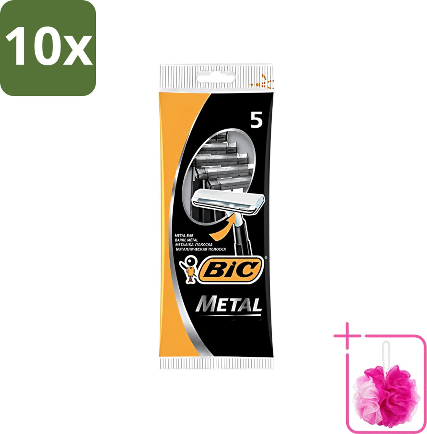 10 x Bic - Scheermesjes - Metaal - Enkel Mesje - Wegwerpmesjes - 5 Scheermesjes - Bulkverpakking - Scheermesje - Douchemop - Wegwerpmesje