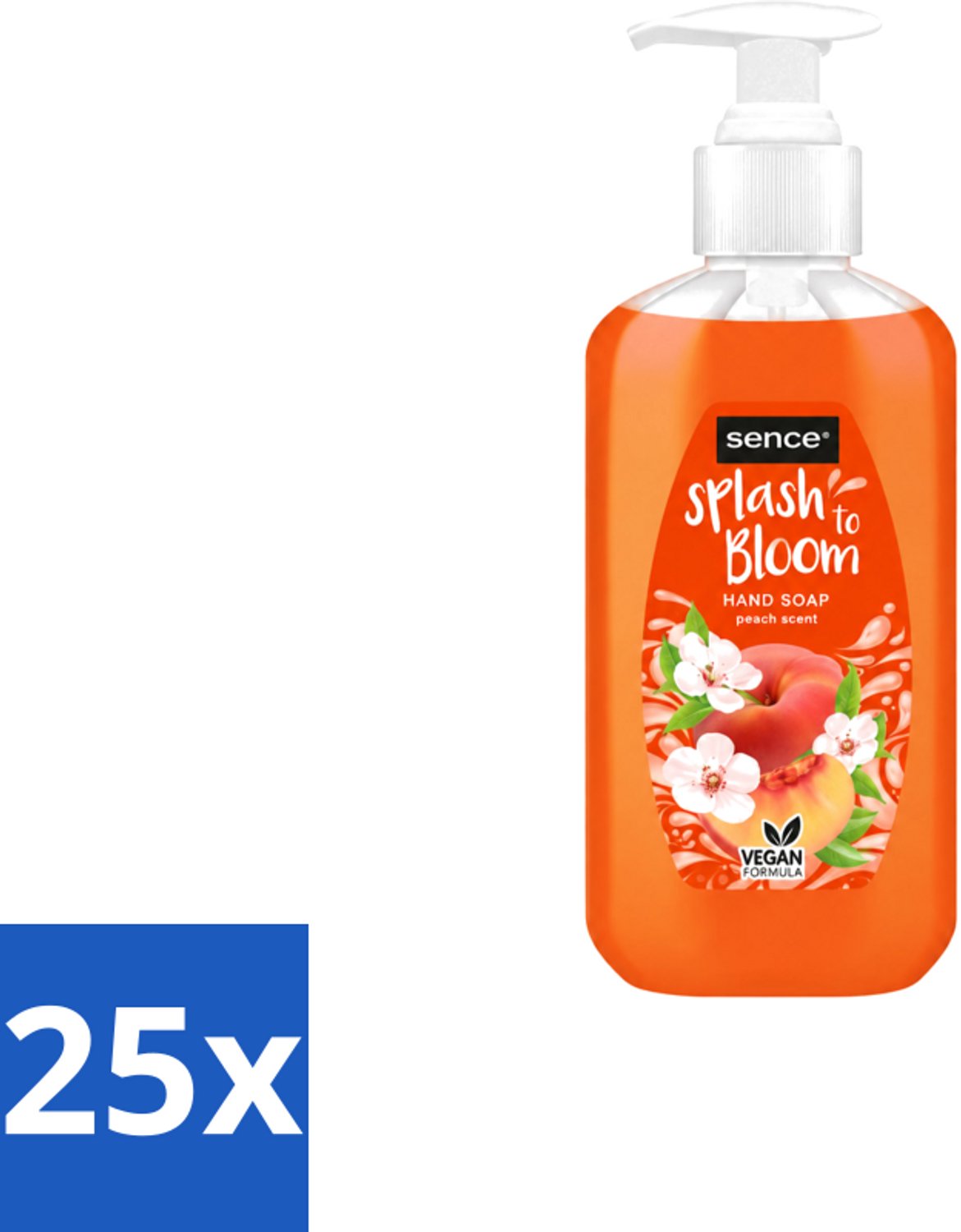 25 x Sence – Handzeep – Splash To Bloom Peach – 500 ml - Voordeelverpakking - 25 stuks