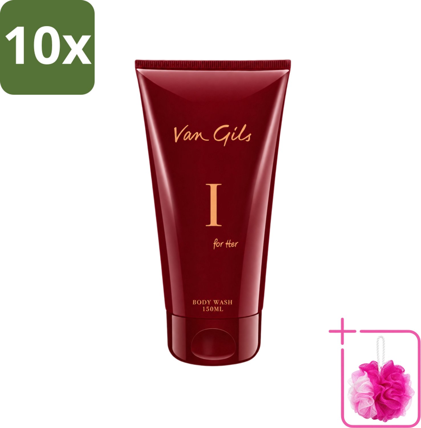 10 x Van Gils - Douchegel - I for Her - Zachte Reiniging & Luxe Geurbeleving - 150 ml - Bulkverpakking - Douchegel vrouwelijk - Douchemop - Reiniging huid