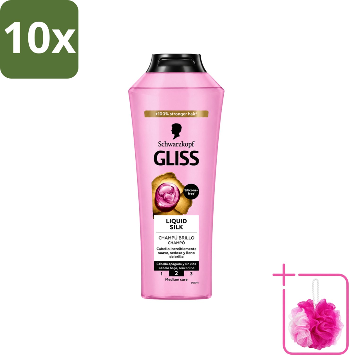 10 x Gliss-Kur - Shampoo - Liquid Silk - Zijdezachte Haarverzorging - 400 ml - Bulkverpakking - Haarverzorging - Douchemop - Zijdezachte haarglans