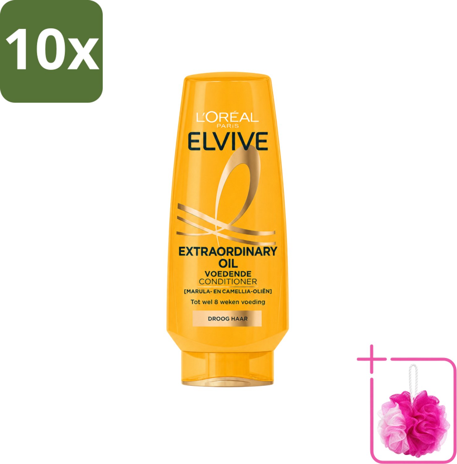10 x L'Oréal Paris Elvive Extraordinary Oil - Conditioner - Droog Haar - 200ml - Bulkverpakking - Droog haar - Douchemop - Haar verzorging